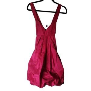 Laundry by Design Barbie Pink Cross Straps Zip Up Puff Mini Dress Party Dance